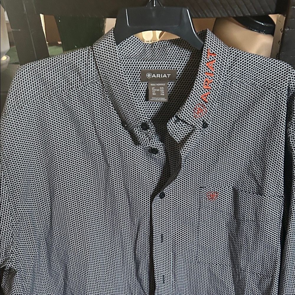 Ariat Black and White Casual Button Down Shirt